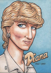 Princess Diana by Rick Geary Royalty Postcard Postcard Postcard