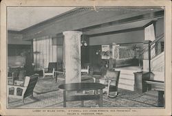 Lobby of Miles Hotel Postcard