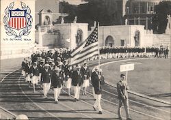 1960 U. S. Olympic Team marches into Opening Ceremony of XVII Olympiad in Rome Postcard