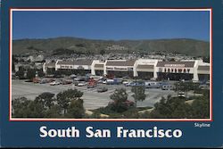 Skyline mountains, strip mall Postcard