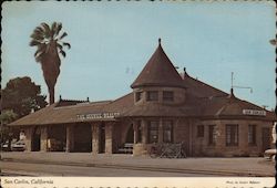 Rail road depot building for The Avenue Realty Postcard