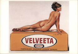 Val Veeta: nude woman on giant box of Velveeta cheese Postcard