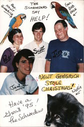 The Schroders. Pat Schroder (US Representative), Scott, Jim, Jamie, Wolfie Postcard