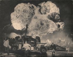 1950's Most honored news picture. Chemical Fire, Aug. 16, 1950. Firemen running Postcard