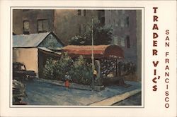 Oil painting of the entrance to Trader Vic's Postcard