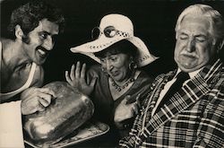 Al Perez, Catherine Willis, Joseph Darling in Dan Breenburg's Restaurant Postcard