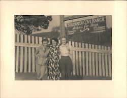 Stillwater Cove Ranch for boys. Three women pose at sign. Original Photograph