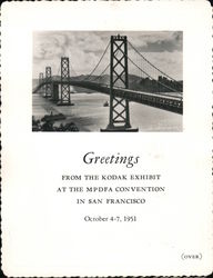 Greetings from The Kodak Exhibit, MPDFA Convention, 1951 San Francisco, CA Original Photograph Original Photograph Original Photograph