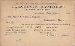 Clendenin Brothers quote postcard Baltimore, MD Advertising Postcard Postcard Postcard