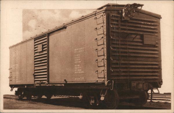 Frisco Line rail road box car Trains, Railroad