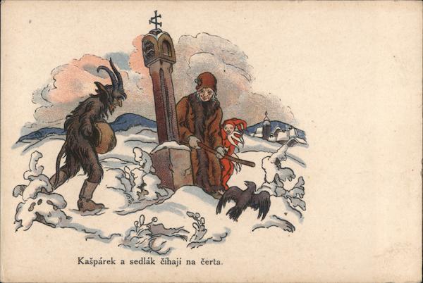 Czech: Waiting to attack devil - Kasparek a sedlak cihaji na certa.