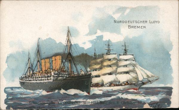 Norddeutscher Lloyd Dremen and Sailing ship Boats, Ships