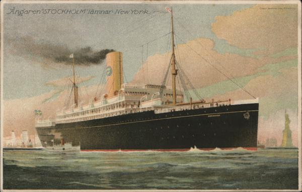 Angaren Stockholm lamnar New York - Svenska Amerika-Linien