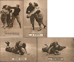 Lot of 4: Football Romance Series Postcard