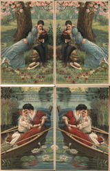 Lot of 4: Romantic Couples Postcard