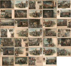 Lot of 34: Colonial Heroes Patriotic Postcard Postcard Postcard