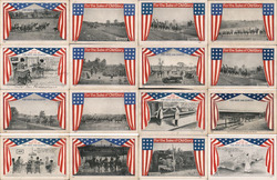 Lot of 16: Patriotic, US Flag Border, WWI Postcard