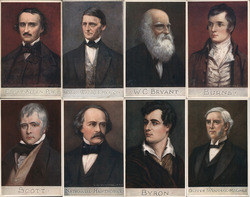 Lot of 8: Men of Letters Series, Authors Authors & Writers Postcard Postcard Postcard