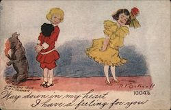 Buster Brown. Way down in my heart I have a feeling for you. R. F. Outcault Postcard Postcard Postcard