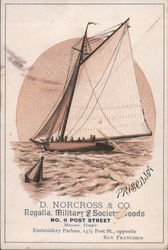 D. Norcross & Co., Regalia, Military and Society Goods San Francisco, CA Trade Card Trade Card Trade Card