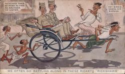 We Often Go Rattling Along In These Rickety Rickshaws Postcard