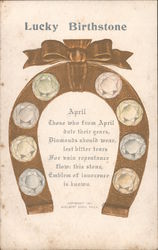 Lucky Birthstone horseshoe - April Postcard