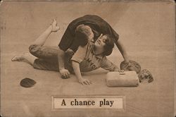 A Chance Play Couple Cuddling At Base Postcard