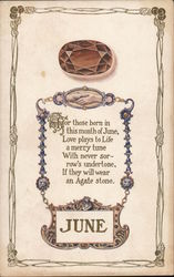 June - birth month, agate Postcard