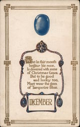 December birthstone (Turquoise) and poem Postcard