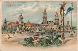 Hold card to light. Official Souvenir World's Fair Machinery Building Postcard