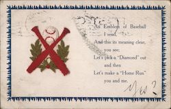 An emblem of baseball I send Postcard