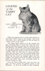 Legend of the Tabby Cat. The Cats' Protection League Postcard