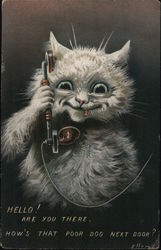 Hello! Are You There. How's That Poor Dog Next Door? Cats Ellam Postcard Postcard Postcard