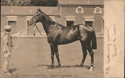 Mr. W.C. Whitney's Volodyovski, winner of the Derby 1901 and his handler Postcard