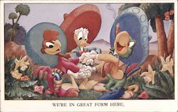 Disney Donald Duck The Three Caballeros "We're In Great Form Here" Postcard