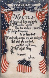 Loyal Temperance Legion. Wanted a legion of boys and girls of greater worth Postcard
