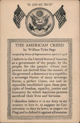 The American Creed by William Tyler Page, 1918 Postcard