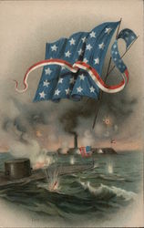 Battle of the Monitor and the Merrimack Postcard