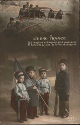 Jeune France, Young children as soldiers Postcard