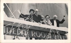 Hong Kong SS President Roosevelt, couples on on balcony, streamers Postcard