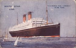 White Star Line, Twin-Screw S.S. "Arabic" 16,786 TONS Postcard