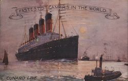 Fastest Steamers In the World Cunard Line Postcard Postcard Postcard