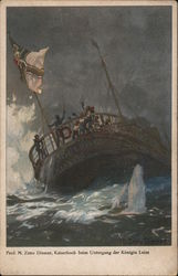 Kaiserhoch beim Untergang der Königin Luise, M. Zeno Diemer Postcard