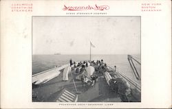 Savannah Line Ocean Steamship Company - Promenade Deck - Savannah Line Postcard