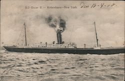 S.S. Oscar - Kobenhave - New York Postcard