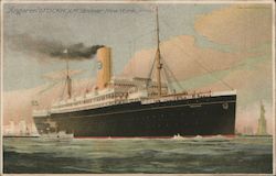 Angaren Stockholm lamnar New York - Svenska Amerika-Linien Postcard