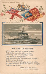 God Give Us Victory! H.M.S. Devastation Postcard