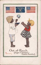 Out of Reach - (Negro Children - North America) Postcard