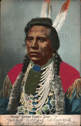 Curley General Custer's Scout full Indian regalia Postcard