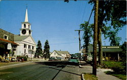 Main Street, Showing West Dennis Community Church , West Dennis Postcard